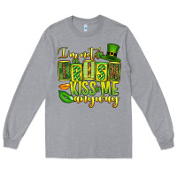 Heather Grey St. Patrick's I am not irish kiss me anyway Long Sleeve Tee - OliviaCreatesArt
