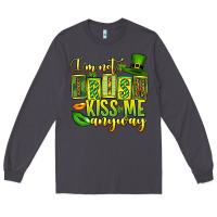 Smoke St. Patrick's I am not irish kiss me anyway Long Sleeve Tee - OliviaCreatesArt