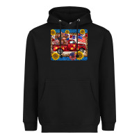Black 4th of july truck cow mousepad Heavyweight Hoodie - BarkalooDesign