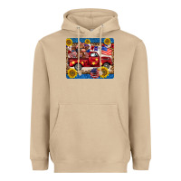 Mushroom 4th of july truck cow mousepad Heavyweight Hoodie - BarkalooDesign