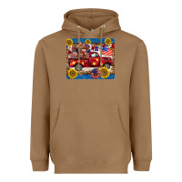 Toasted Coconut 4th of july truck cow mousepad Heavyweight Hoodie - BarkalooDesign