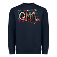 Navy christmas nurse qma Heavyweight Sweatshirt - CowhideDigitalArt