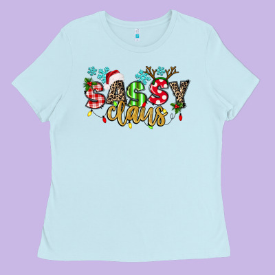 Sassy Claus Ladies Tee Designed By Texasbilliewilder