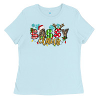 Baby Blue Sassy Claus Ladies Tee - texasbilliewilder