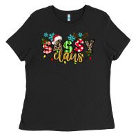 Black Sassy Claus Ladies Tee - texasbilliewilder