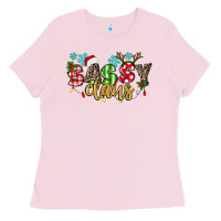 Bubblegum Pink Sassy Claus Ladies Tee - texasbilliewilder
