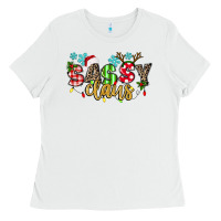 White Sassy Claus Ladies Tee - texasbilliewilder