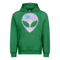 Emerald Alien Head Colorful Laser Ufo Sighting Believe Area 51 Urban Hoodie - trangStudio