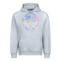 Heather Grey Alien Head Colorful Laser Ufo Sighting Believe Area 51 Urban Hoodie - trangStudio