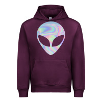 Mauve Wine Alien Head Colorful Laser Ufo Sighting Believe Area 51 Urban Hoodie - trangStudio