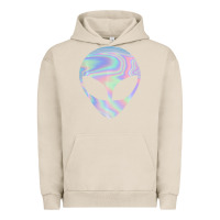 Pigment French Oak Alien Head Colorful Laser Ufo Sighting Believe Area 51 Urban Hoodie - trangStudio