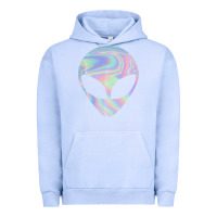 Pigment Grape Ice Alien Head Colorful Laser Ufo Sighting Believe Area 51 Urban Hoodie - trangStudio