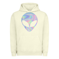 Pigment Pistachio Alien Head Colorful Laser Ufo Sighting Believe Area 51 Urban Hoodie - trangStudio