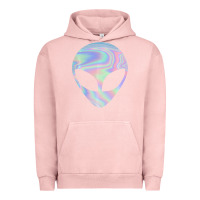 Pigment Salmon Alien Head Colorful Laser Ufo Sighting Believe Area 51 Urban Hoodie - trangStudio