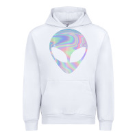 White Alien Head Colorful Laser Ufo Sighting Believe Area 51 Urban Hoodie - trangStudio