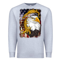 Heather Grey american mullet   eagle Premium Sweatshirt - BarkalooDesign