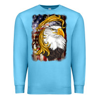 Ocean Blue american mullet   eagle Premium Sweatshirt - BarkalooDesign