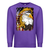 Purple american mullet   eagle Premium Sweatshirt - BarkalooDesign