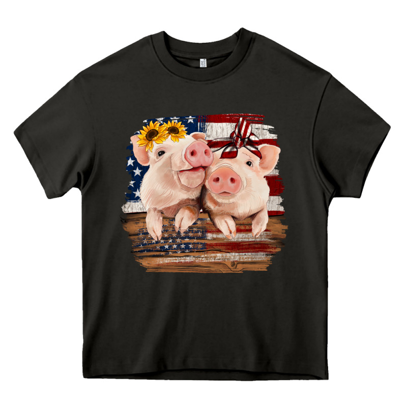 Cute Couple American Pigs Heavy Core Tee by Bettercallsaul | Teevron