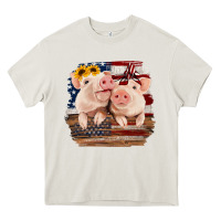 Cream Cute Couple American Pigs Heavy Core Tee - Bettercallsaul