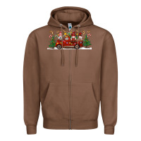 Chestnut Christmas Gnome Truck Zipper Hoodie - Artiststas
