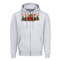 Heather Grey Christmas Gnome Truck Zipper Hoodie - Artiststas