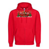 Red Christmas Gnome Truck Zipper Hoodie - Artiststas