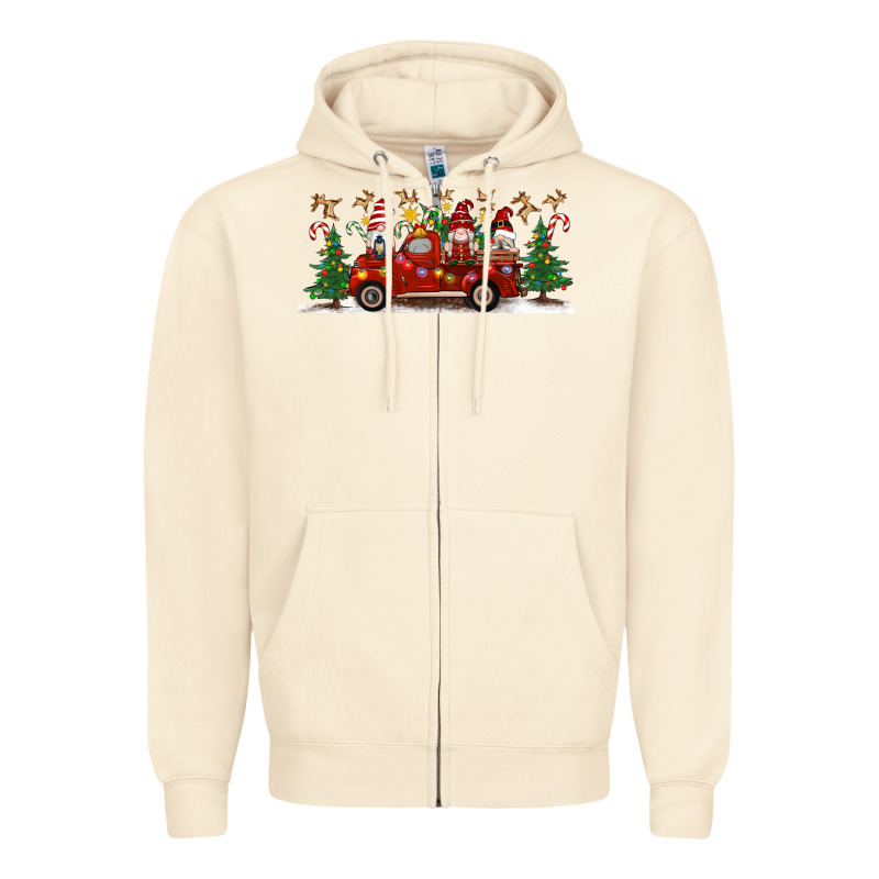 Christmas Gnome Truck Zipper Hoodie by Artiststas | Teevron