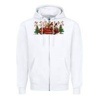 White Christmas Gnome Truck Zipper Hoodie - Artiststas
