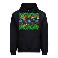 Black Christmas tree with snow Urban Hoodie - AdoDesignShop