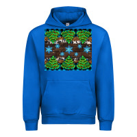Cobalt Christmas tree with snow Urban Hoodie - AdoDesignShop