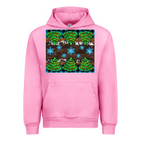 Fuchsia Pink Christmas tree with snow Urban Hoodie - AdoDesignShop