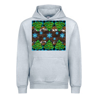 Heather Grey Christmas tree with snow Urban Hoodie - AdoDesignShop