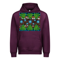 Mauve Wine Christmas tree with snow Urban Hoodie - AdoDesignShop