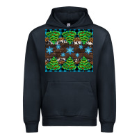 Navy Christmas tree with snow Urban Hoodie - AdoDesignShop