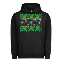 Pigment Black Christmas tree with snow Urban Hoodie - AdoDesignShop