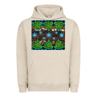 Pigment French Oak Christmas tree with snow Urban Hoodie - AdoDesignShop
