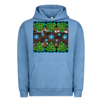 Pigment Pebble Blue Christmas tree with snow Urban Hoodie - AdoDesignShop