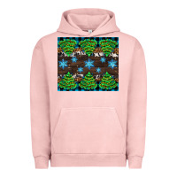 Pigment Salmon Christmas tree with snow Urban Hoodie - AdoDesignShop