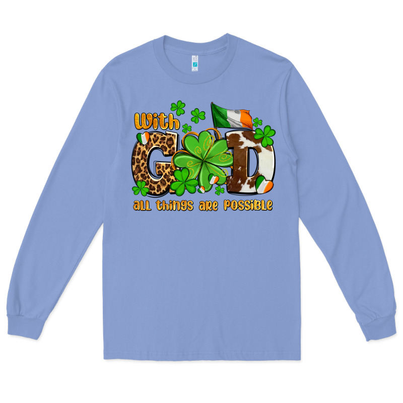 With God All Things Are Possible Long Sleeve Tee by OliviaCreatesArt | Teevron