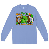 Colony Blue with god all things are possible Long Sleeve Tee - OliviaCreatesArt