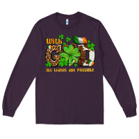 Plum with god all things are possible Long Sleeve Tee - OliviaCreatesArt