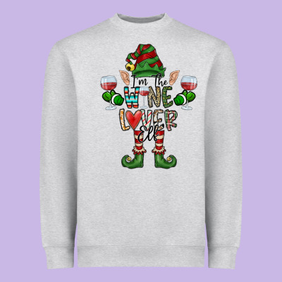 I'm The Wine Lover Elf Heavyweight Sweatshirt Designed By Cowhidedigitalart