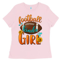 Bubblegum Pink Football kinda Girl Ladies Tee - NancyCooperArtShop