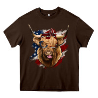 Chocolate Brown American Highland Cow Heavy Core Tee - Bettercallsaul