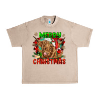French Oak merry christmas cow Urban Heavy Tee - CowGirlArtShop