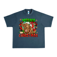 Midnight Navy merry christmas cow Urban Heavy Tee - CowGirlArtShop