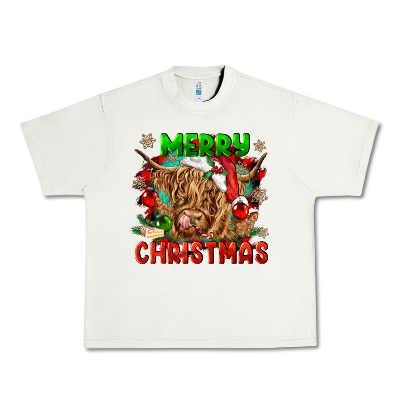 Merry Christmas Cow Urban Heavy Tee by CowGirlArtShop | Teevron