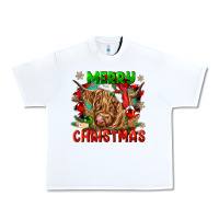 White merry christmas cow Urban Heavy Tee - CowGirlArtShop