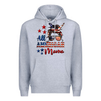 Heather Grey All American Mama Premium Hoodie - LillyAllenDesigns